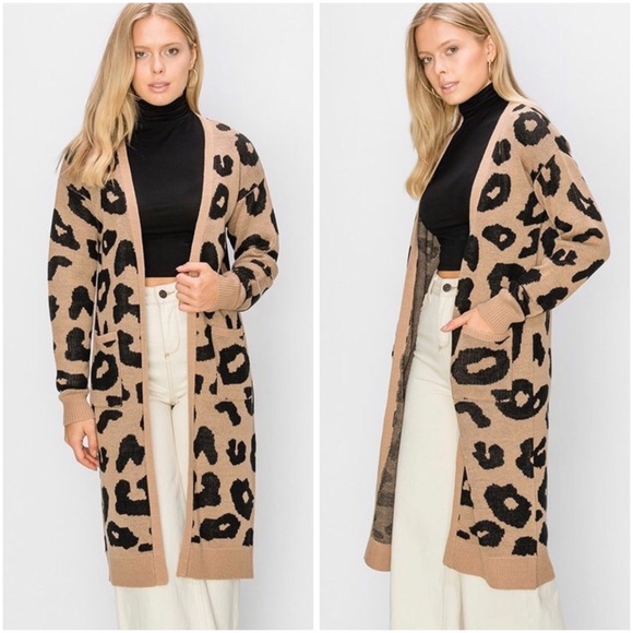 Leopard print longline cardigan - Picture 3 of 7
